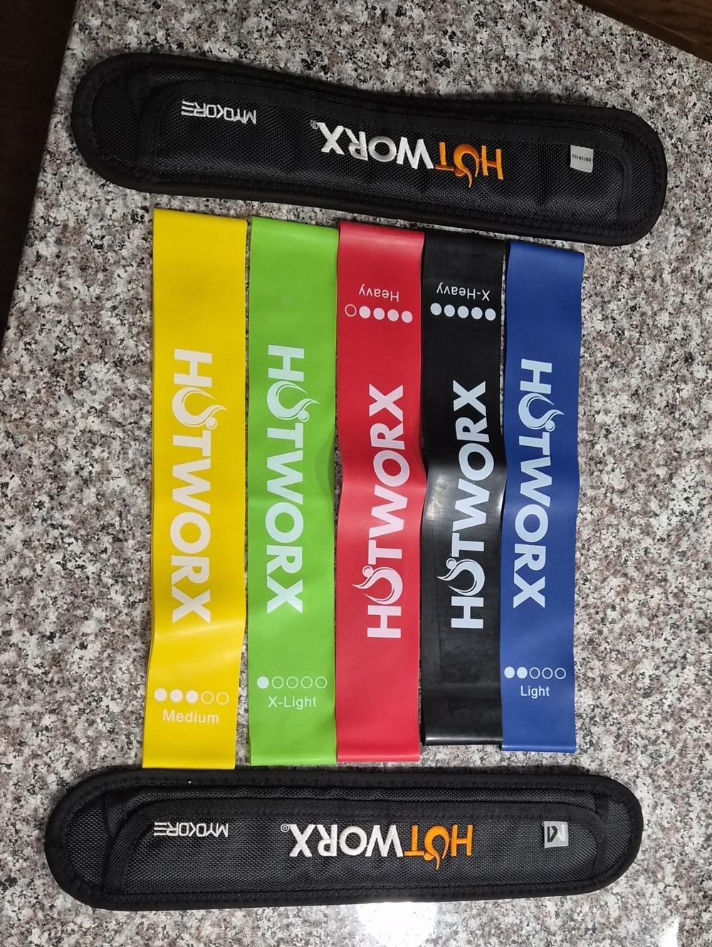 HotWorx Resistance Loop Band Set - Yellow, Green, Red, Black, Blue